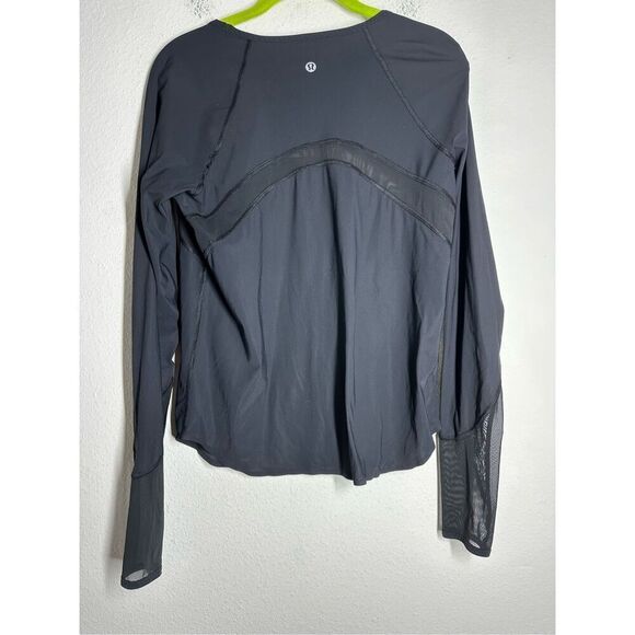 Lululemon Running Top Long Sleeve in Black Size 6 See All Measurements - Picture 3 of 13